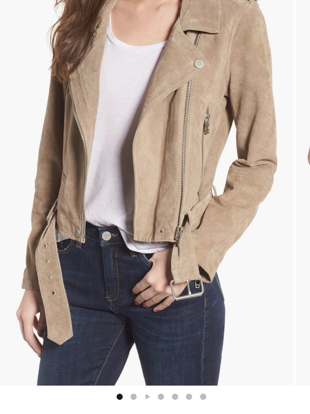 Blank NYC Taupe Suede Moto Jacket